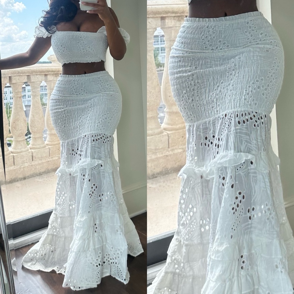 Fashion Nova White Skirt Set